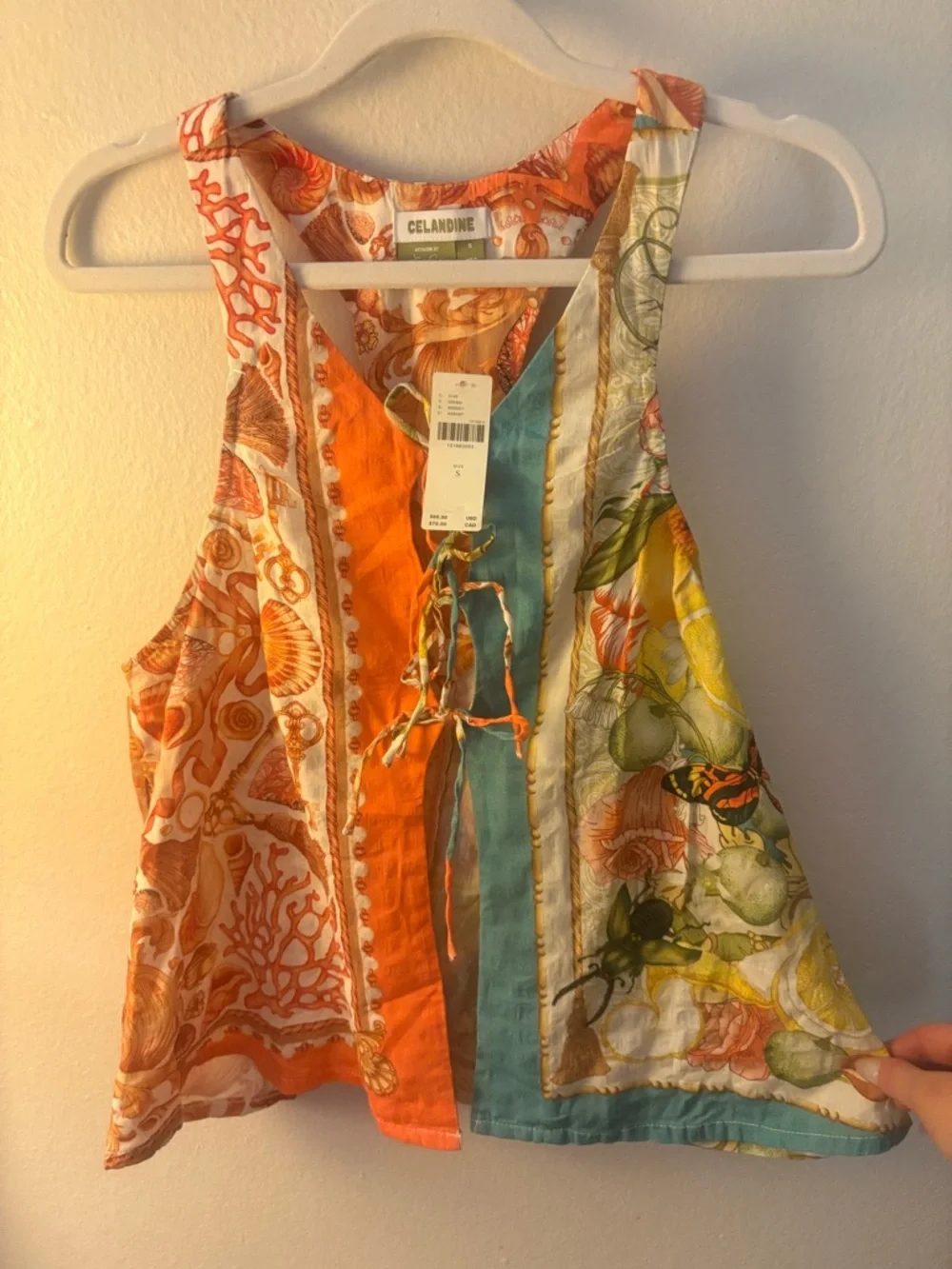 Anthropologie Celandine x Emily Carter Tie-Front Vest – Colorful Botanical Print - Picture 2 of 5